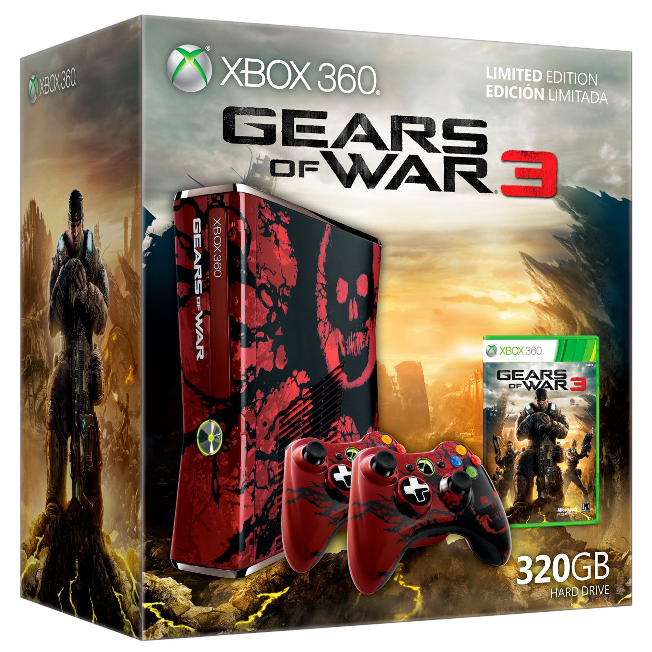 XBOX-360-Gears-of-war-edition-1.jpg Xbox 360 Gears of War 3 Limited Edition Console Bundle With Kinect - Image 2